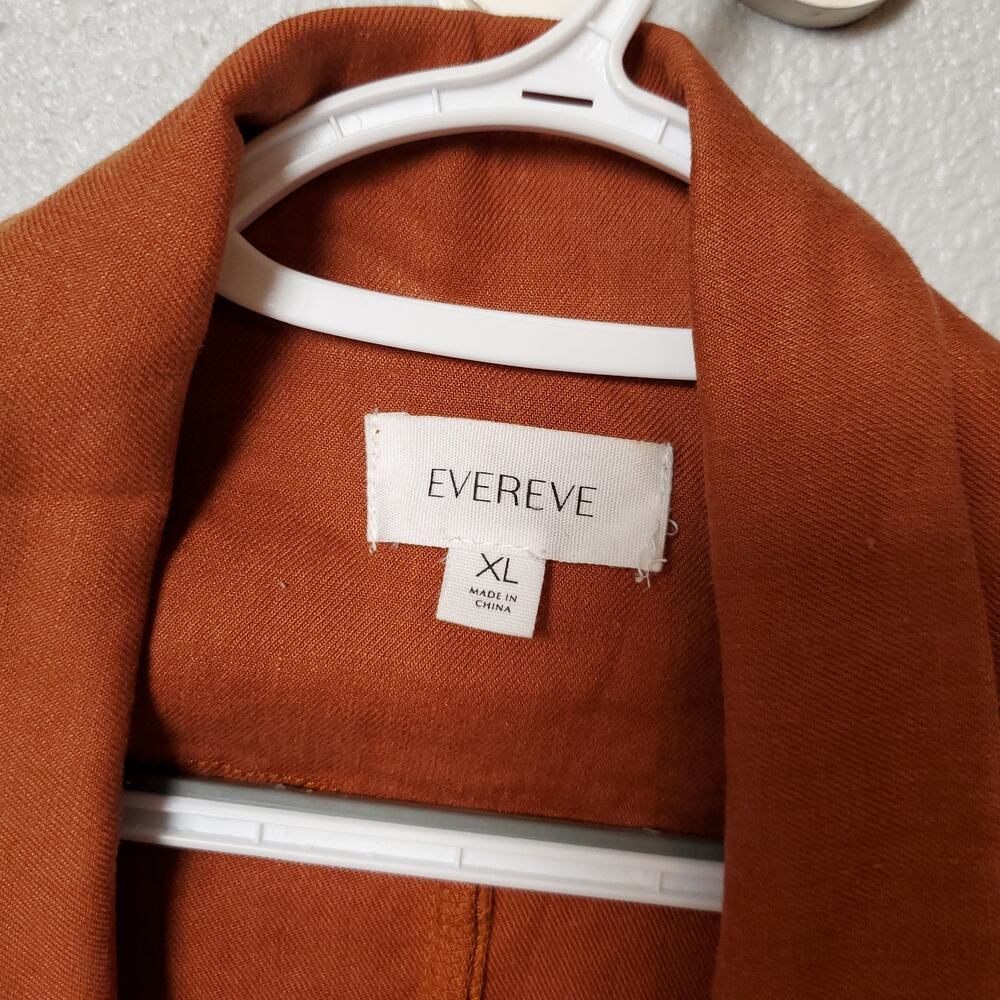 Evereve Rust Linen Blend Single Button Vest Sz Xl - image 7